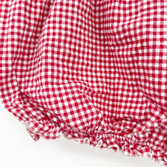 John Galt Brandy Melville Womens Farmer Summer Chic Vacation Gingham Crop Top - Picture 3 of 6